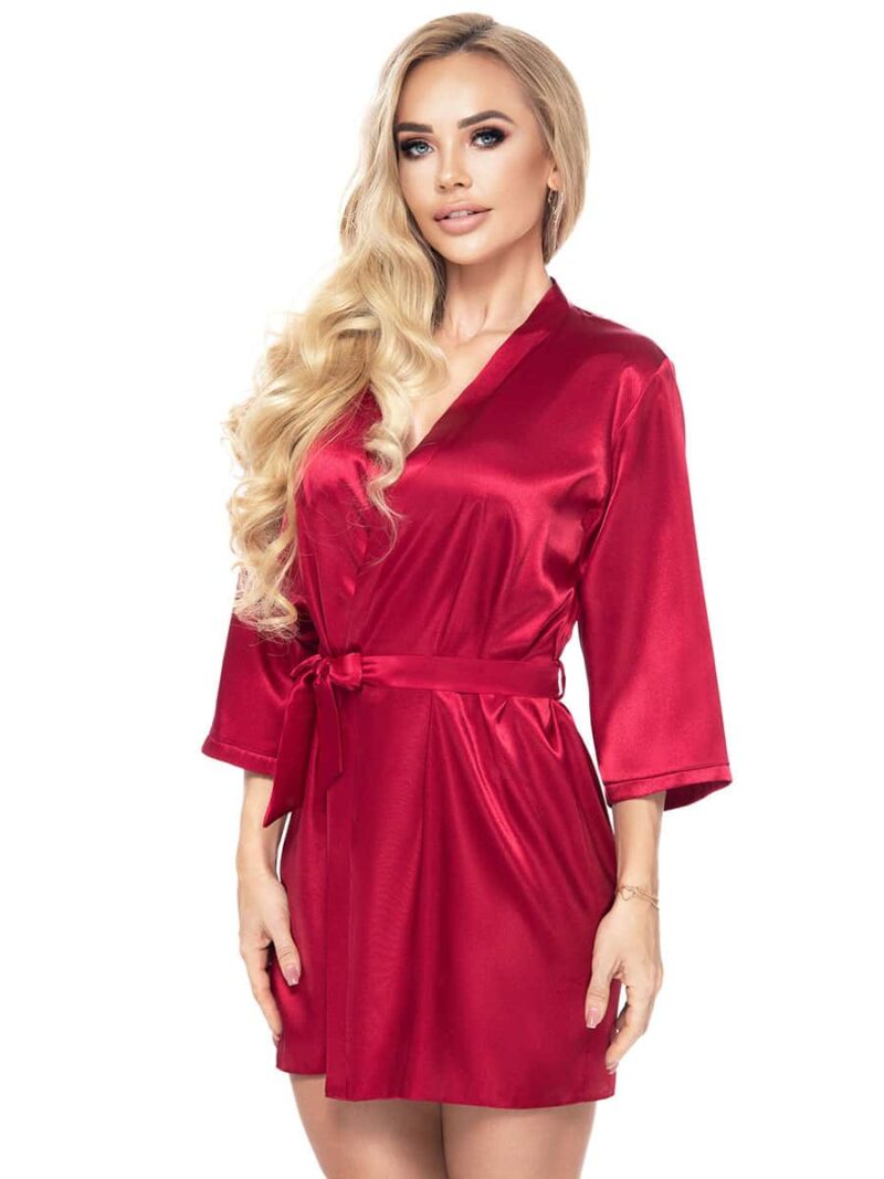 Irall Satin Collection 'aria' Robe Night Gown (burgundy)