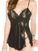 Shirley Of Hollywood 20016 Satin Nightwear Chemise (black)