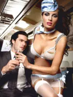 Sexy Airline First Class Stewardess Sky Blue Adult Costume (plus Size)