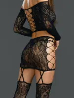 Dreamgirl Sexy Patterned Fishnet 2-piece Bodystocking