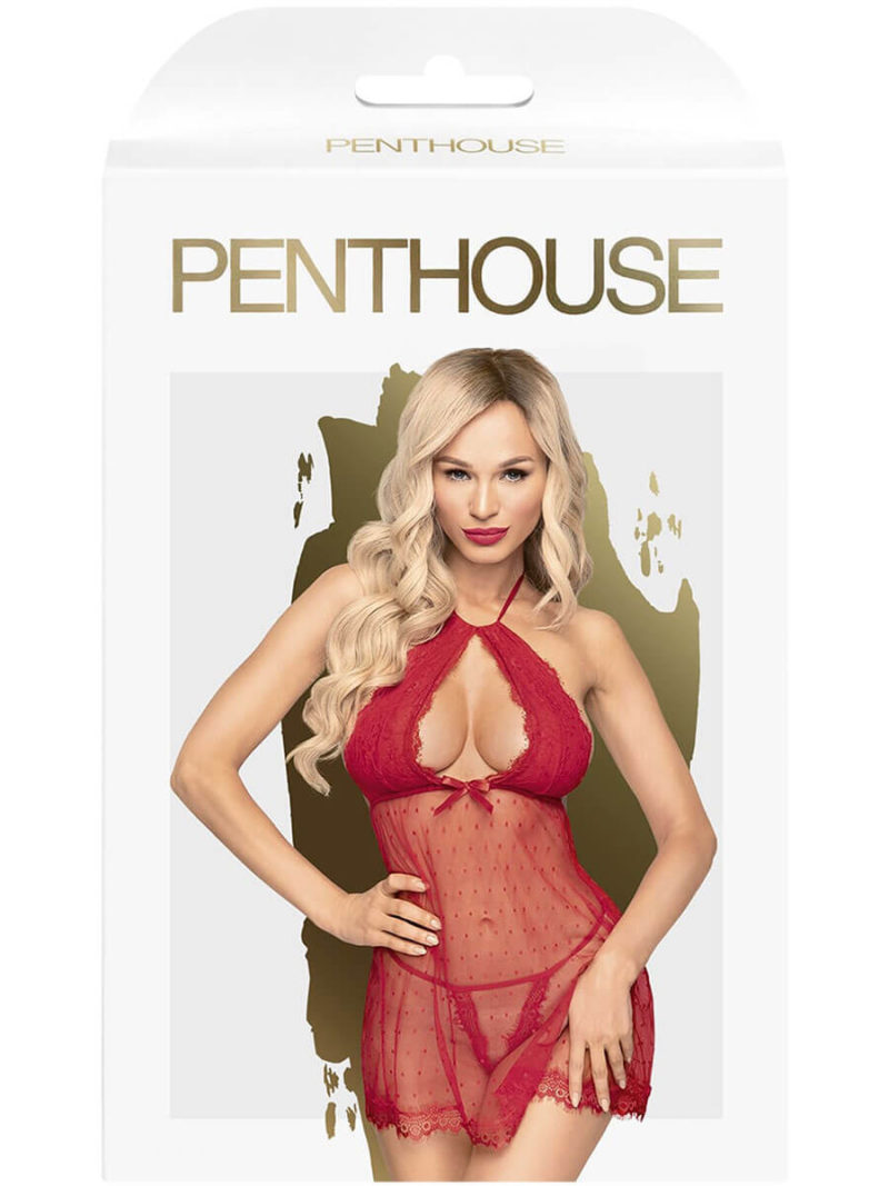 Penthouse Lingerie Libido Boost Babydoll And Thong Set (red)