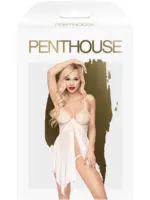 Penthouse Lingerie Sweet Beast Sheer Negligee And G-string Set (white)