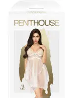 Penthouse Lingerie Naughty Doll Negligee And G-string Set (white)