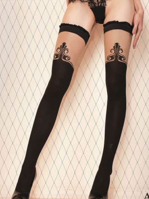 Ballerina Art.428 Hold Up Stockings (black/skin)