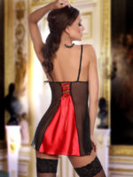 Beauty Night Michele Satin & Lace Chemise And Thong Set (red)