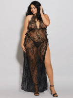 Dreamgirl Stunning Toga Style Lace Gown & G-string Set (plus Size)