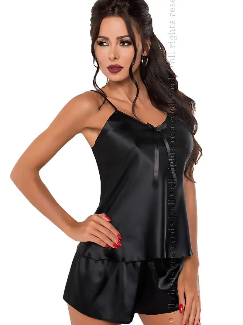 Irall Satin Collection ‘aria’ Shorts And Cami  Set (black)