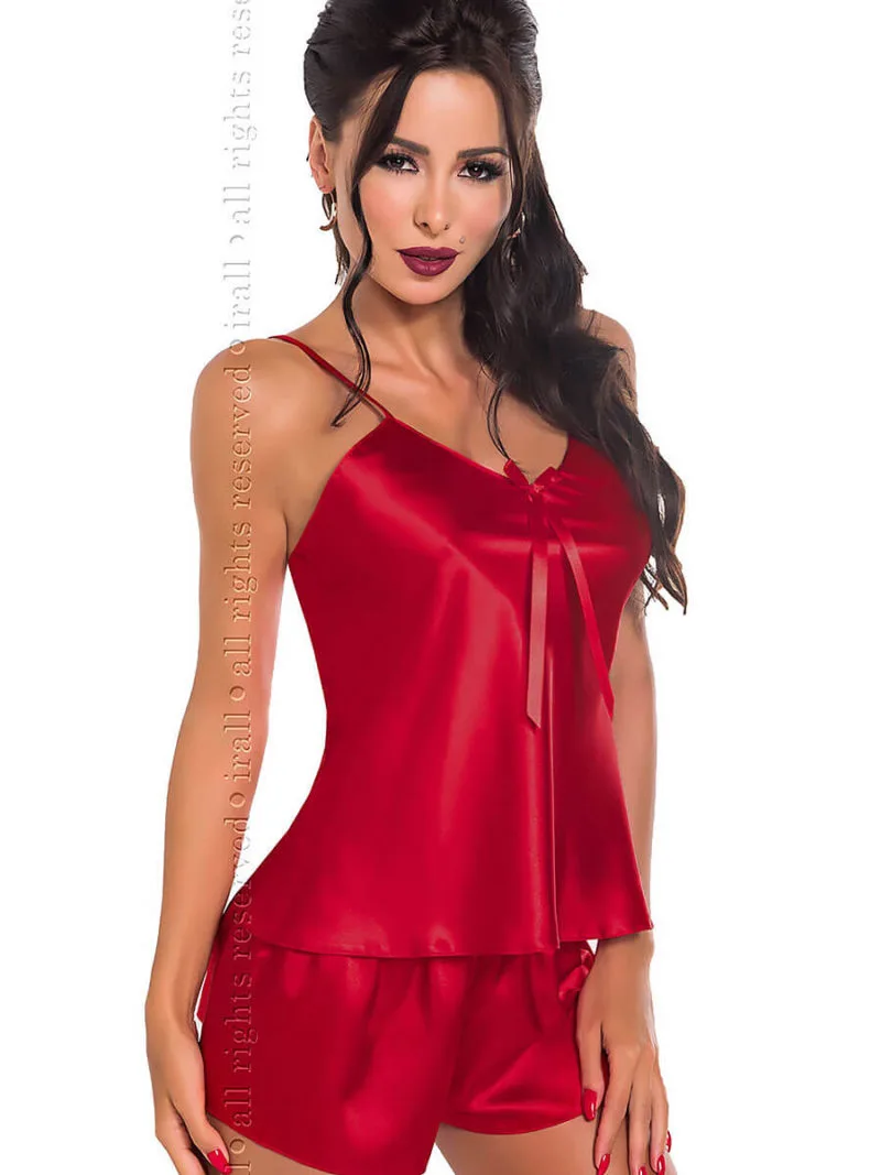 Irall Satin Collection 'aria' Shorts And Cami  Set (burgundy)