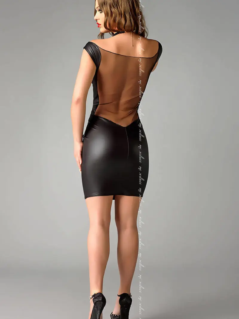 Me Seduce 'joline' Erotic Fantasy Wet Look Clubwear Dress (black)