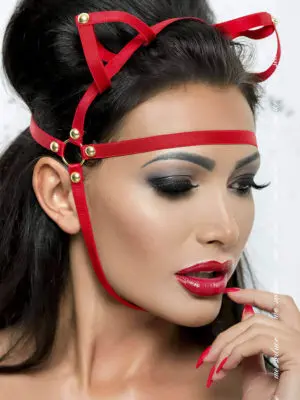 Me Seduce 'mask' 005 Erotic Fantasy Lingerie With Cat Ears (red)