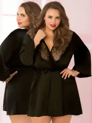 Seven ’til Midnight Sexy Toast Of The Town Robe (plus Size – Black)