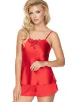 Irall Satin Collection 'tori' Shorts And Cami  Set (hot Red)