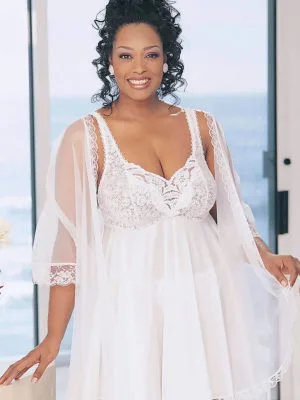 Shirley Of Hollywood X3595 Plus Size Nightdress (white)