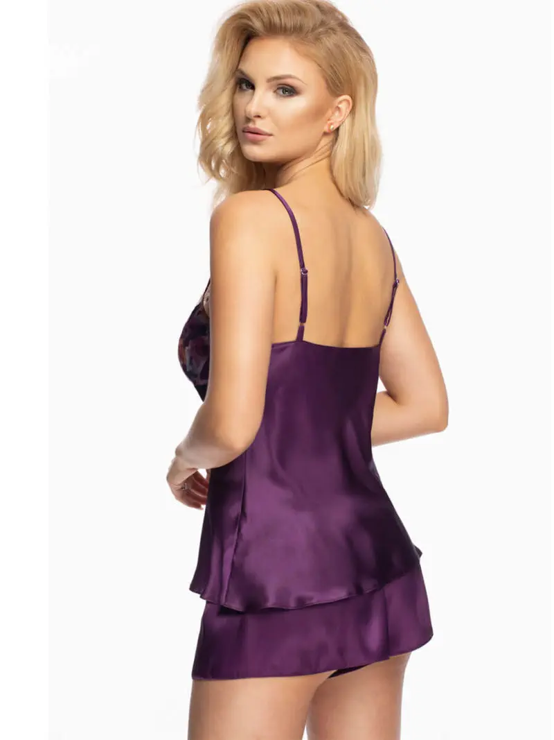 Irall Satin Collection 'shelby' Camisole 2-pc Set (purple)
