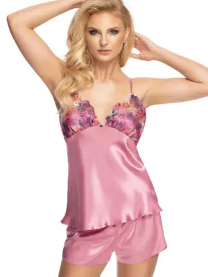 Irall Satin Collection 'shelby' Camisole 2-pc Set (dusty Rose Pink)