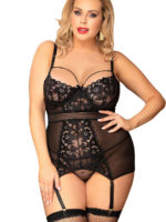 Yesx Yx955q Positively Sexy Plus Size Sheer Lace Chemise And Thong Set