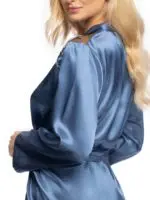 Irall Satin Collection 'elodie' Dressing Gown (azure Blue)