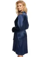 Irall Satin Collection 'elodie' Dressing Gown (navy Blue)