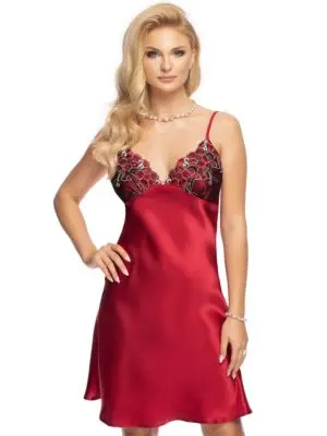 Irall Satin Collection 'elodie' Nightdress (burgundy Red)