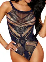 Shirley Of Hollywood 90507 Chevron Patterned Body (navy Blue)