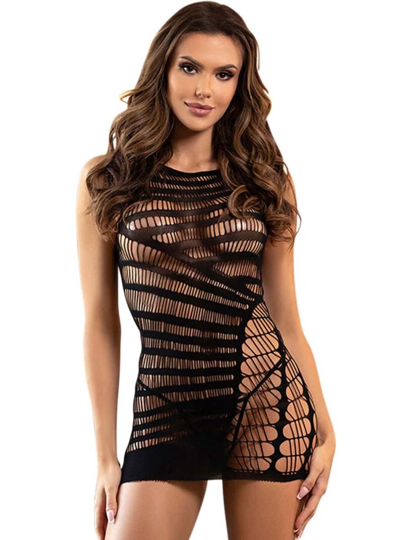 Yesx Yx982 Fishnet Bodystocking Dress (black)